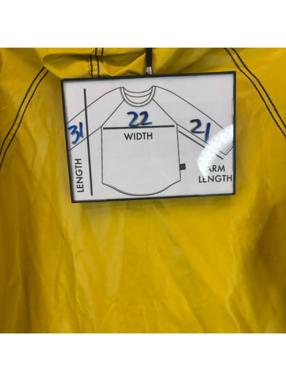 Izod Lacoste Womens Large Rain Coat Jacket Reversible Yellow Blue Hooded Slicker